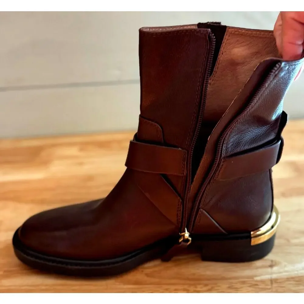 NIB Louise et Cie Women's Lo-Tandy Boots Burnt Oak Size 7